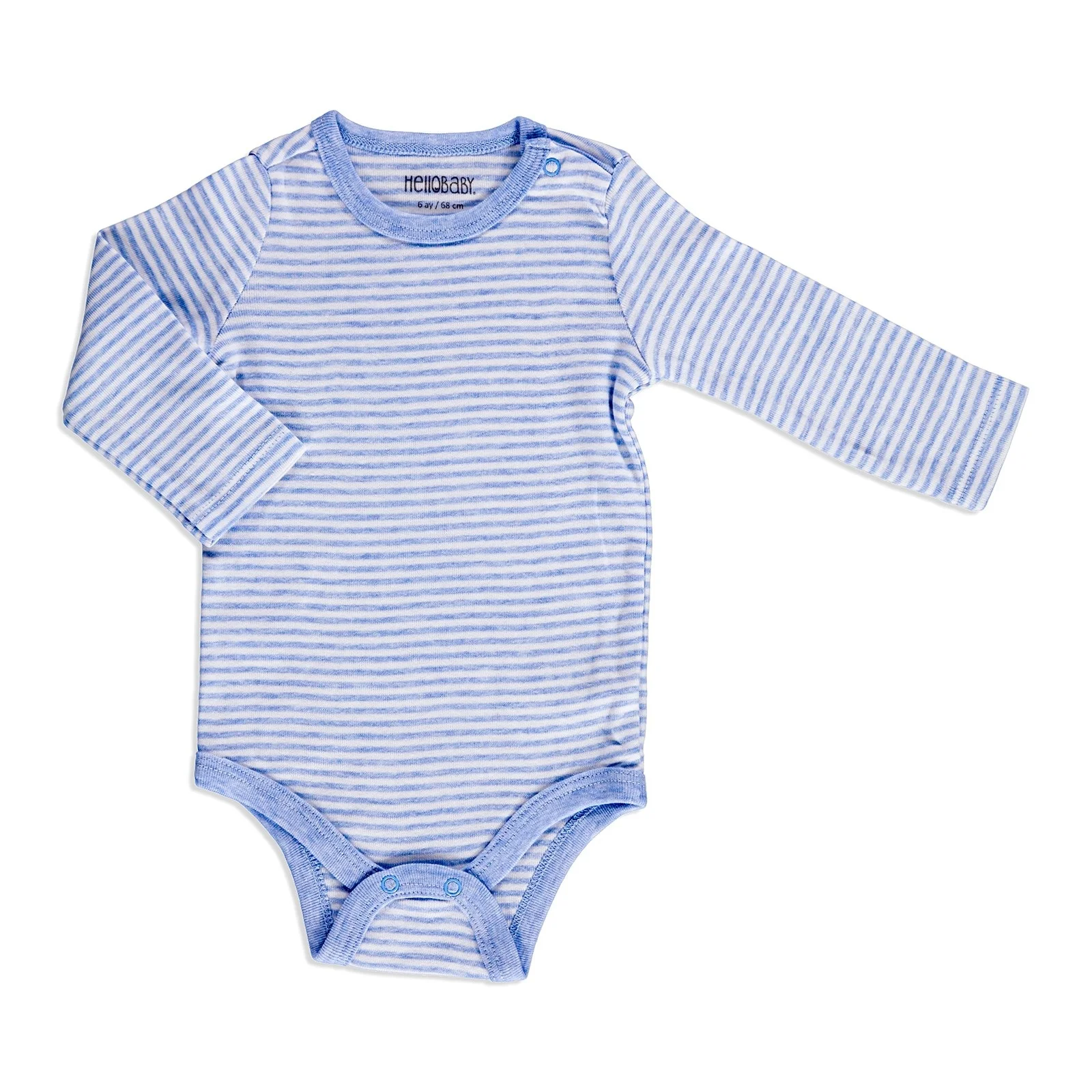 

ebebek HelloBaby Striped Rib Baby Long Sleeve Snaps Neck Bodysuit