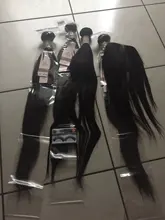 HC-extensiones de cabello humano liso brasileño, 4 ofertas de extensiones con cierre de encaje, Color Natural no Remy, teñible