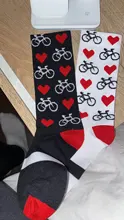 Calcetines deportivos profesionales de ciclismo para hombre y mujer, medias de compresión para bicicleta de montaña y carreras, con patrón de corazón, nuevos