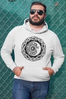 

Angemiel Wear Motif Moon And Stars White Men 'S Hooded Sweatshirt