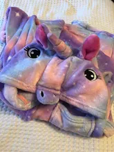 Unicornio con capucha albornoces infantil de bebé, traje de baño Animal para niños niñas pijamas camisón de dormir de los niños 3-11Y