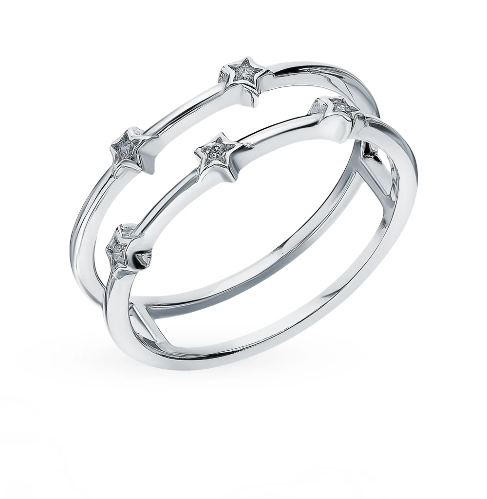Серебряное кольцо с фианитами SUNLIGHT проба 925