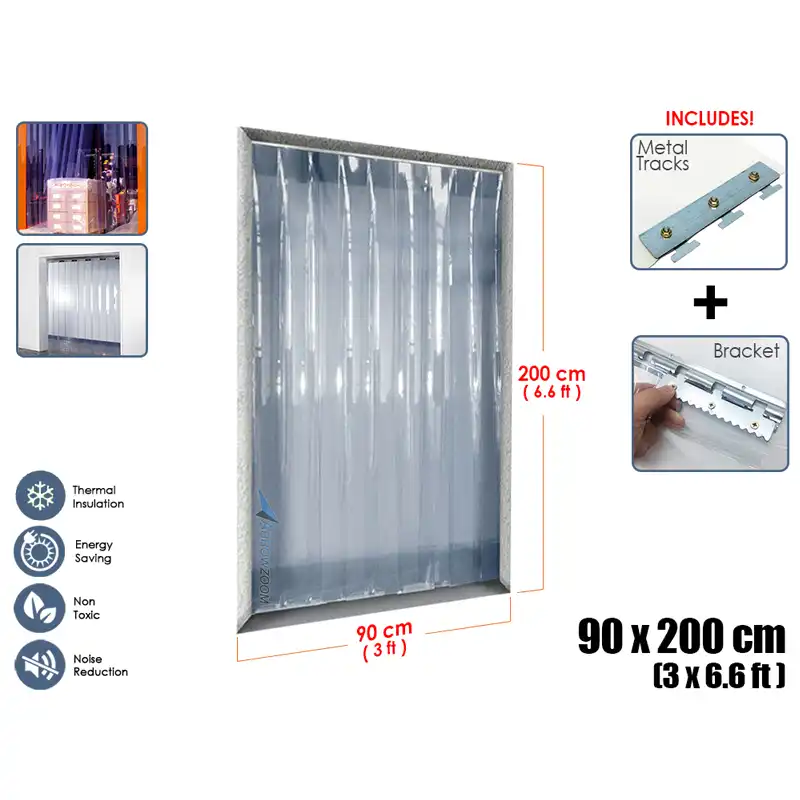 Arrowzoom 3 X 6 6 Ft Room Warehouse Door Freezer Plastic Thermal Insulation Pvc Strip Curtain Kk1173 Sealing Strips Aliexpress