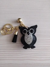 ZOSHI-Llavero borla cuero con forma de corazón, llavero con anilla para llaves, llavero de cristal de Metal, bolso con abalorio, colgante automático, regalo, precio al por mayor