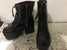 Ankle-Boots Platform-Shoes Lace-Up Punk Gdgydh Gothic-Style Black Rubber-Sole Spring