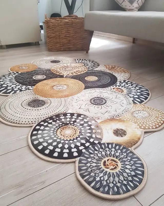 

Laser Cut Salon Carpet Home Decoration Trend Model Non-slip Faux Leather Base Thai Hair Fabric 11mm Thickness Runner Carpet