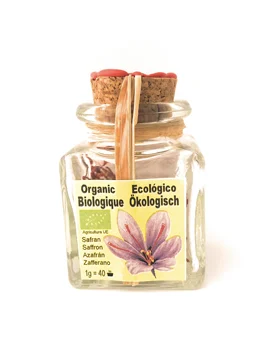 

Saffron Spainish eco-friendly in strands. Cash Box with 12 jars 1 gram.