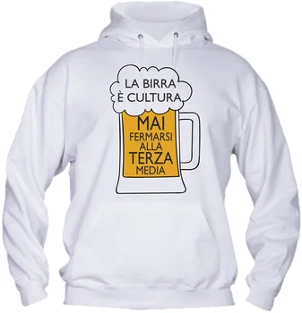 

Felpa Con Cappuccio uomo basic Top Qualità Top Vestibilità - LA BIRRA É CULTURA MAI FERMARSI ALLA TERZA MEDIA MADE IN ITALY