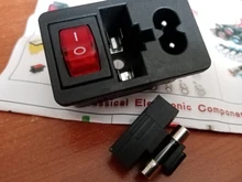 IEC320 C14 eléctrico CA zócalo 3 pin rojo LED 250V interruptor basculante 10A fusible mujer entrada macho conector de clavija 2 enchufe con pines de montaje