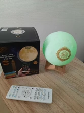 Lámpara de luna con Altavoz Bluetooth Quran, soporte para estante, aplicación de luz nocturna de Control con traducción del Corán