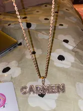 Necklace Pendant Chain Choker Zircon Letters Customized Iced-Out Grandbling Women Hiphop