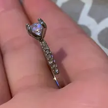 Anillo para mujeres de moda moderno, anillo de compromiso de circonita de cristal AAA blanca, regalo de joyería de boda, 2020