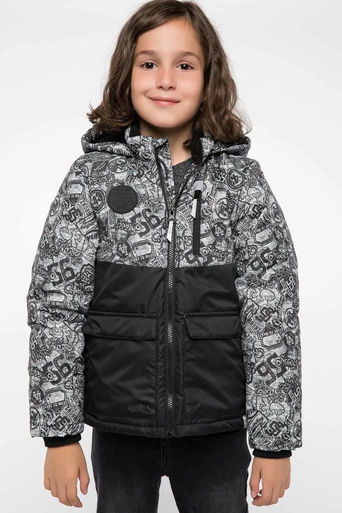 

DeFacto Boy Fashion Jacket Autumn Winter Jacket Boys Children Jackets Kids Hooded Warm Outerwear Clothes New - I9890A618WN