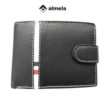 

Leather wallet American vaccine, porta-fotos card holder purse with closure