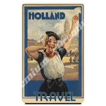 

Netherlands souvenir magnet vintage tourist poster