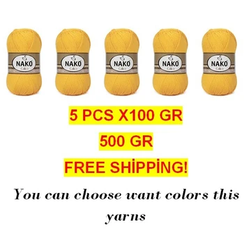 

5 PCS ( 5x100 gr=500 gr) NAKO Calico Cotton yarn Acrylic Knitting yarn Crochet Amigurumi yarn baby yarn 1 unit -100 gr -245 mt