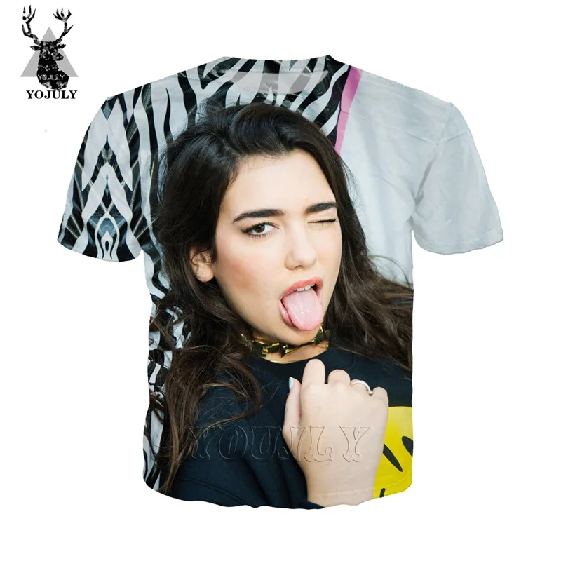 2 Горячая Dua Lipa Футболка белая Женская Уютная 3d печать harajuku футболки модные хип-хоп Уличная одежда с круглым вырезом Топы странные вещи A107 - Цвет: 2