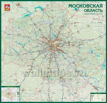

Car map of the Moscow region, 1:200 t