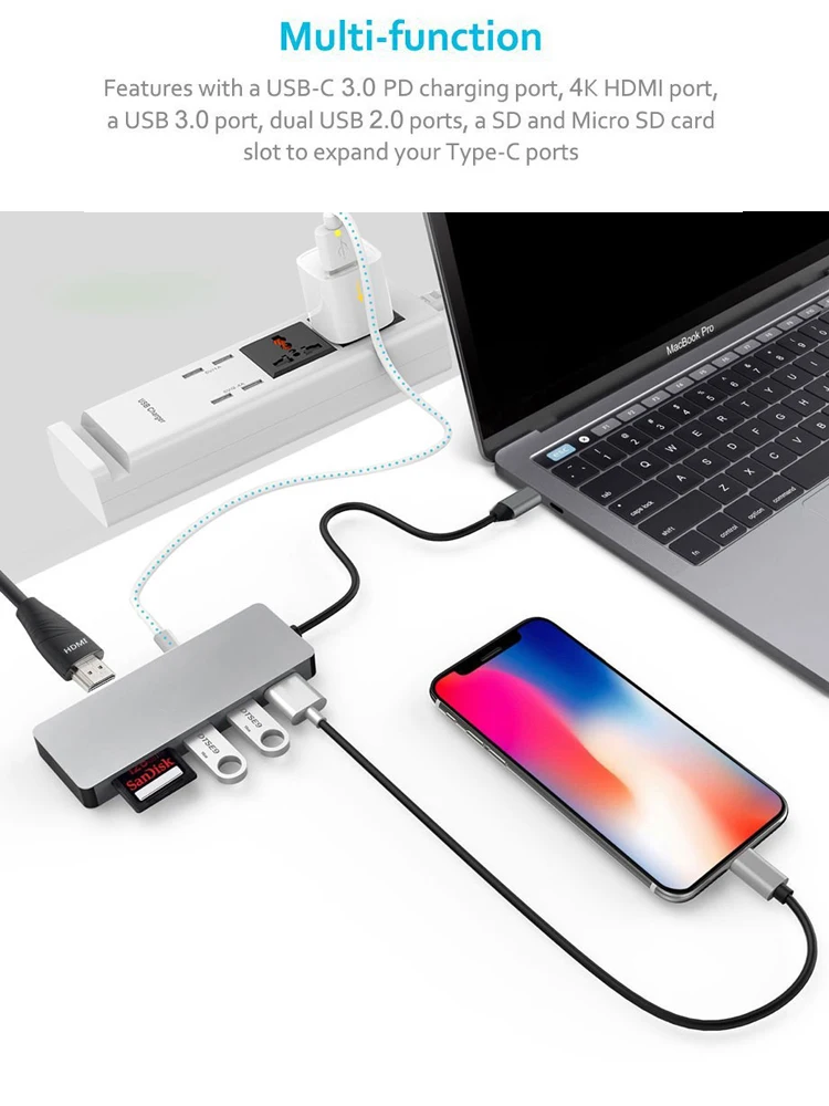 IREALTHINK концентратор usb type c usb c адаптер для HDMI док-станция usb-хаб Macbook/Tablet type c адаптер HDMI концентратор