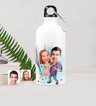 

Personalized Custom Sweetheart Double Caricature Of Metal Water bowl (500 ml.) 3