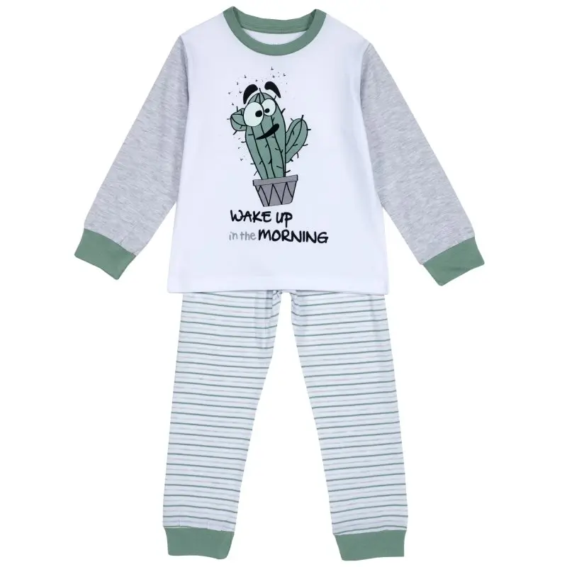 Chicco pajamas size 092 print cactus wake up morning (White-Green) | Детская одежда и обувь