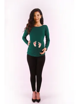 

Pregnant Heart Footprint U Sleeve T-Shirt