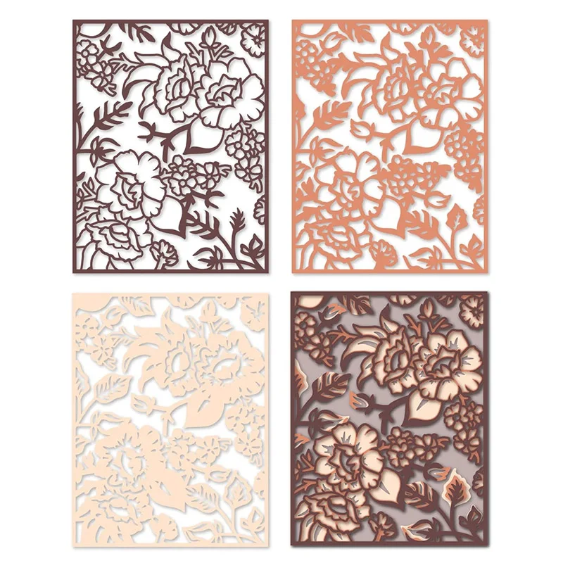 

3pcs/set Layered Flower FrameMetal Cutting Dies Stencils For DIY Scrapbooking Decoration Embossing Cards Crafts 2020