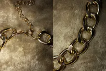Necklace Lock Choker Asymmetric-Lock Party Jewelry 17KM Chunky Gold Silver-Color Thick