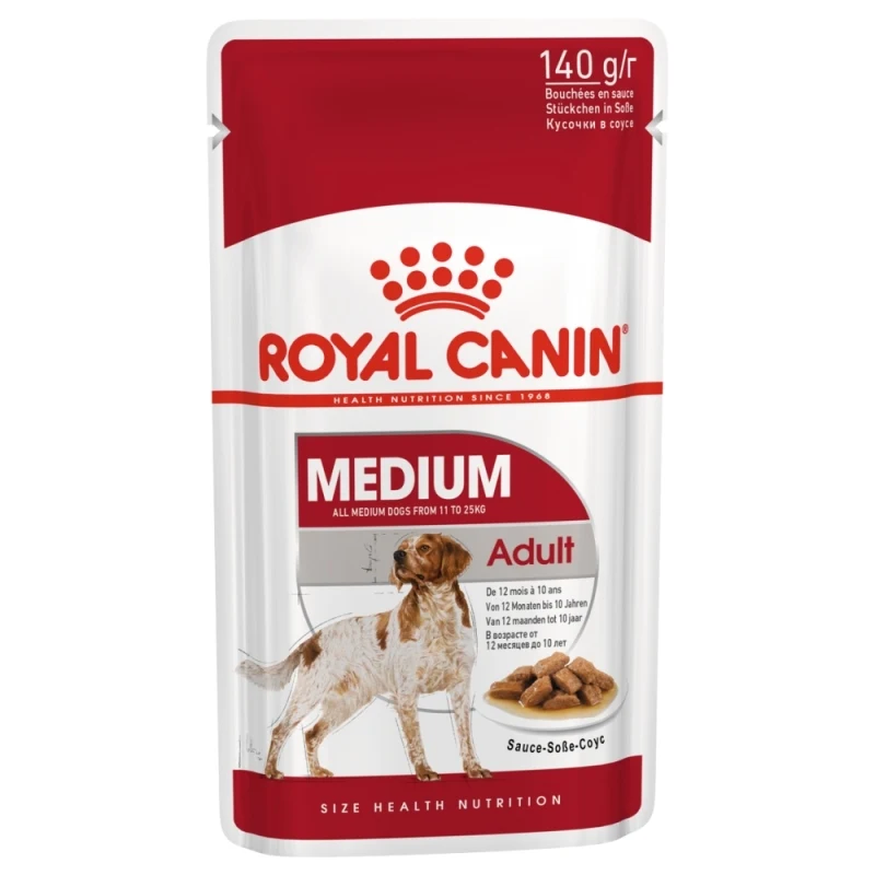 Royal Canin Medium Adult (в соусе) (10x140 г) Влажный корм для взрослых собак (с 12 месяцев) средних