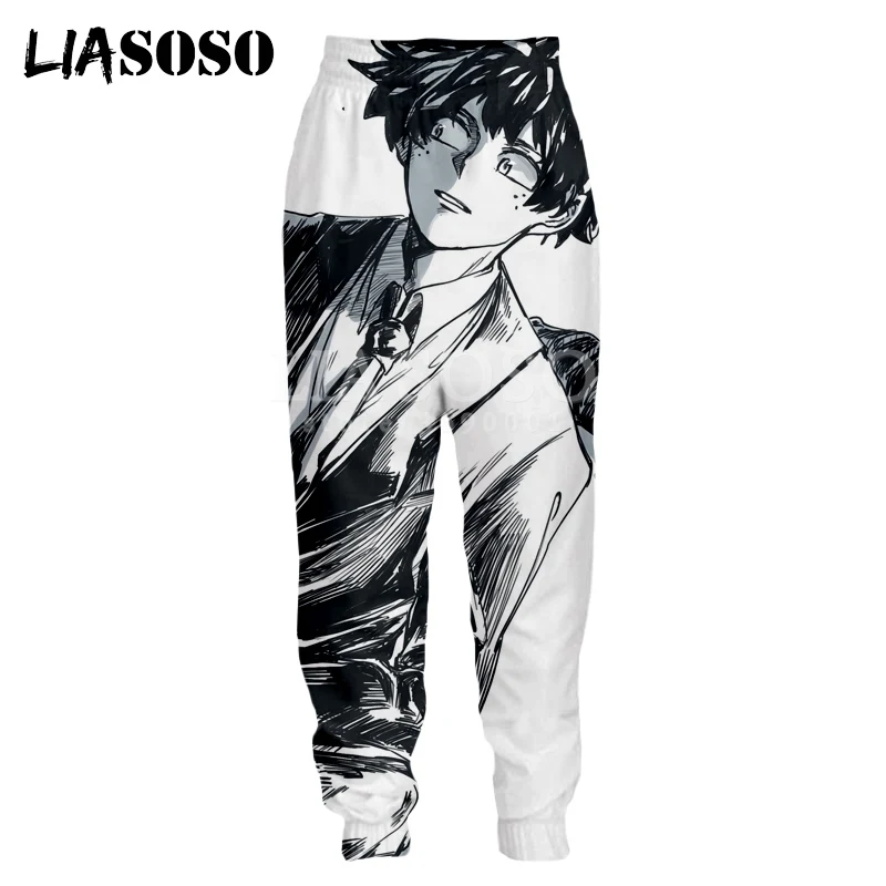 LIASOSO, 3d принт, унисекс, спортивные штаны, аниме, комиксы Todoroki Shouto, забавные мордочки, повседневные тренировочные штаны, крутые штаны для бега, X2792