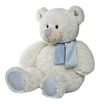 

White Bear scarf ivory celeste 50 cm