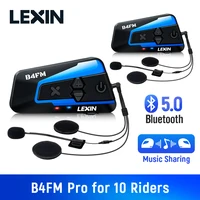 2PCS Lexin B4FM PRO Bluetooth Motorcycle Intercom Helmet Headsets,BT 5.0 Wireless Communication Interphone Music Sharing 1