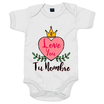 

Baby bodysuit I Love You my Queen customizable with name
