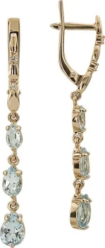 

Aloris earrings with cubic zirconia and Topaz in red gold