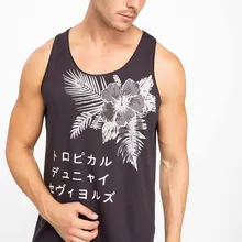 Дефакто мужские летние майки без рукавов с буквенным принтом Мужские повседневные футболки темного цвета для спортсмена мужские топы Undershirt-I5483AZ18SM