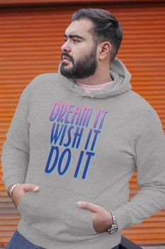 

Angemiel Wear Dream It Wish It Do It Gray Men 'S Hooded Sweatshirt