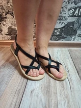 Beach Sandals Flip-Flops Summer Shoes Strappy Yu-Kube Elastic Flat White Gladiator Mujer