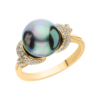 

Silver ring with imitation pearls and cubic zirconia sunlight sample 925