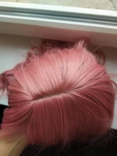 Msholy-peluca ondulada rosa con flequillo Bob corto, Pelo Rizado Bob, pelucas púrpuras sintéticas Rojas, rubias y verdes, Cosplay de alta temperatura