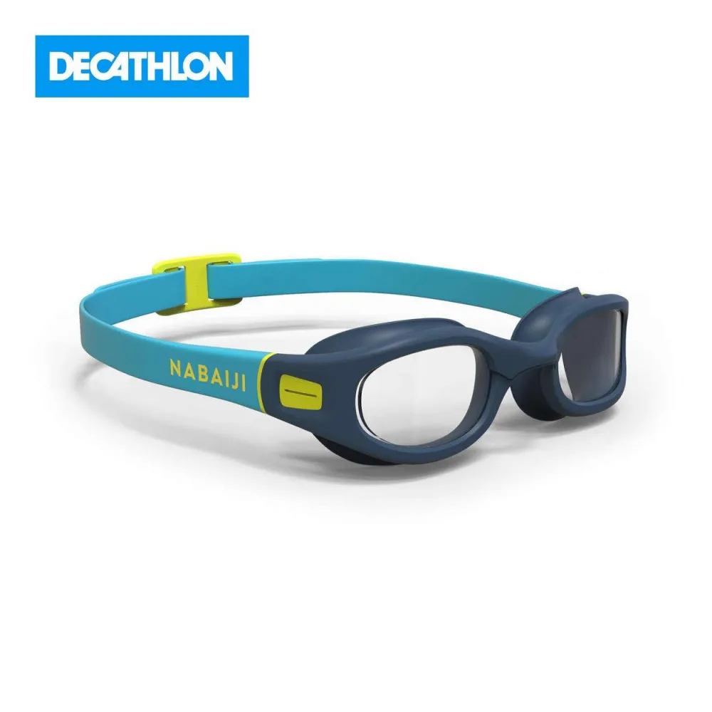 Очки для плавания с прозрачными линзами сине желтые 100 SOFT размер S NABAIJI x Decathlon|Очки