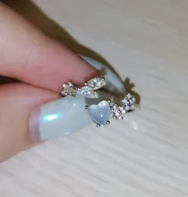 Anillos de circonita de cristal para mujer, anillos abiertos ajustables con forma de hoja de flor y mariposa, joyería de compromiso para boda, regalo, novedad de 2021