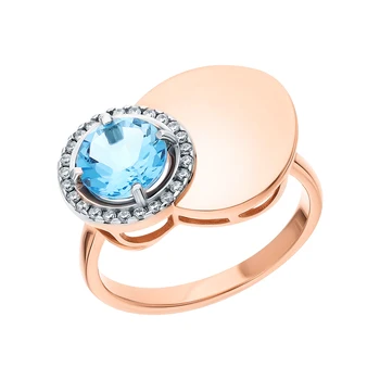 

Gold ring with Topaz and cubic zirconia sunlight sample 585