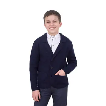 

Children Navy Gray Boys Cardigan Winter Autumn Jeo Button-down Long Sleeve Classic Teen