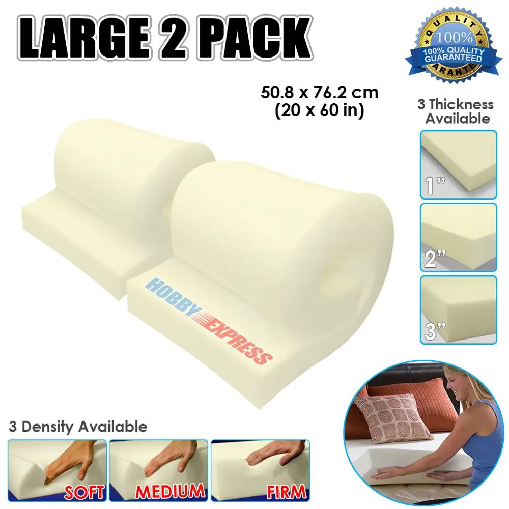 ALL THICKNESSES High /& Medium Density 60/" x 40/" Upholstery foam sheets