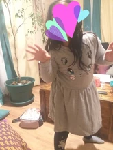 Vestido de princesa para niñas, ropa de fiesta de algodón con estampado de gato, manga larga, para verano