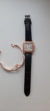 Reloj de pulsera con esfera cuadrada estrellada de diamante para mujer, conjunto de cronógrafos de pulsera, de cuero, de cuarzo, femenino