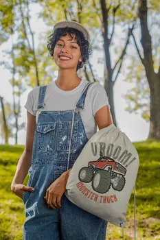 

Angemiel Bag Orange Monster Truck Cloth Backpack