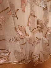 Pleated-Skirt Mesh Sequins High-Waist Womens Elegant Embroidery Two-Layer Dragonfly