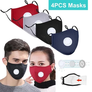

Masks Unisex Filters PM 2.5 Protection Cotton Dust Protective Face Nose Mouth Multipurpose Washable CGStore