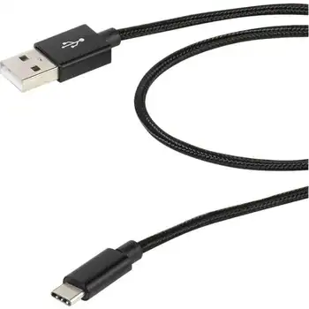 

Usb cord vivanco 38287 black-connectors usb/usb Type-C-braid nylon-charging and data-2.5m